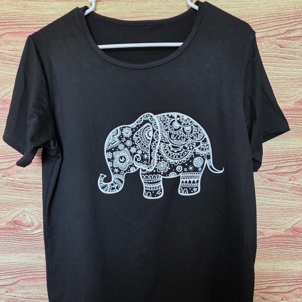 Black Elephant Graphic Tee – Soft, Stylish & Easy to Wear
